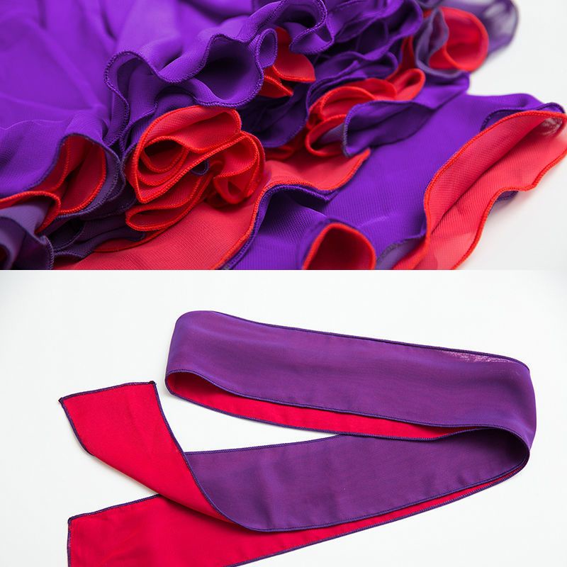 [M &amp; E] Chân Váy Voan Xòe Hai Mặt Màu Đỏ Đen 540 Độ Chất Lượng Cao Kích Thước Lớn 8m Dùng Để Múa