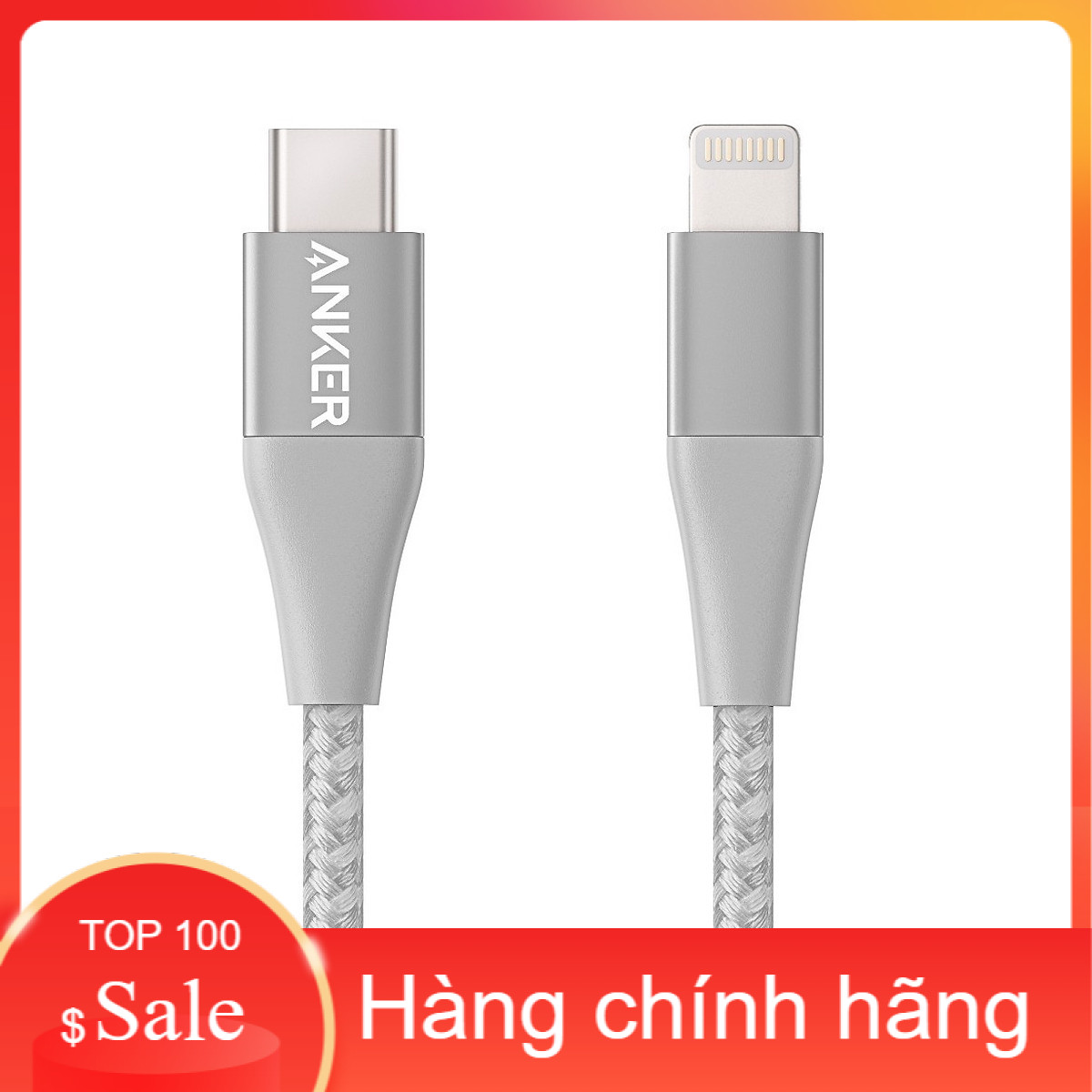 Sale Dây Cáp Sạc USB - Type C To Lightning Chuẩn MFi Cho iPhone Anker PowerLine+ II 0.9m - A8652 - Hàng Chính Hãng