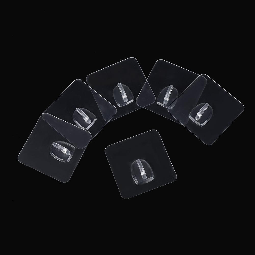 1 / 6 Móc Treo Đồ Dán Tường Trong Suốt Chắc Chắn Tiện Dụng