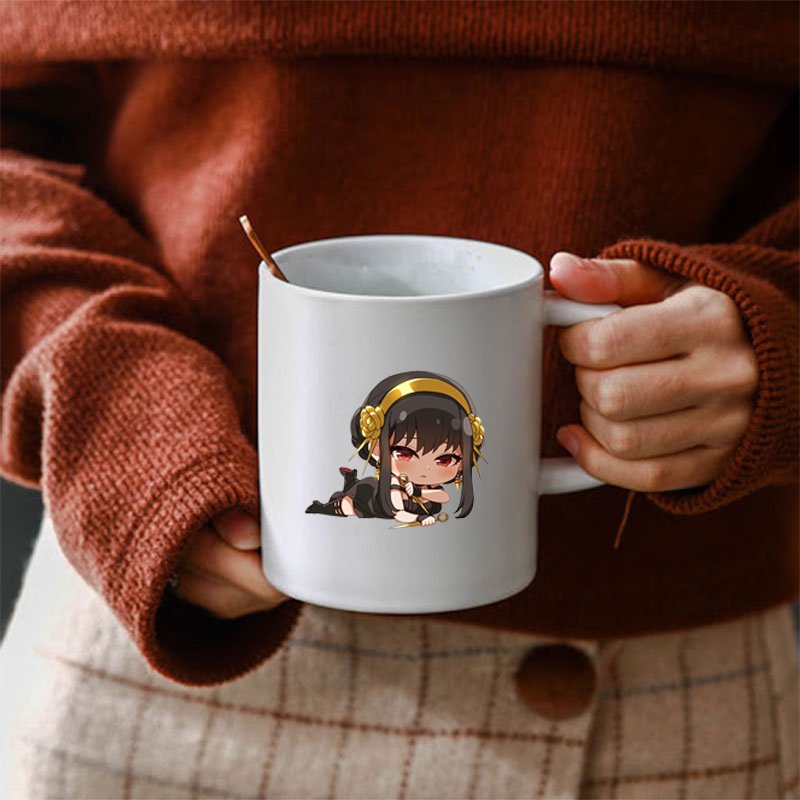 Cốc sứ trắng in hình nhân vật SPY x Family ver nằm  anime chibi xinh xắn dễ thương tiện lợi thời trang quà tặng