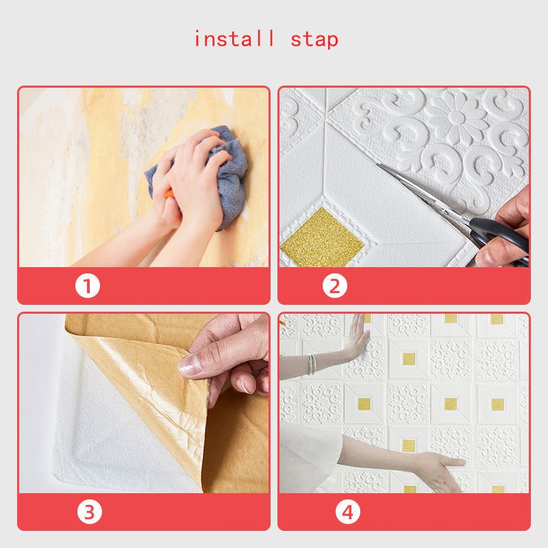 Waterproof self-adhesive wallpaper for bedroom decoration/TV background size 35cm*35cm