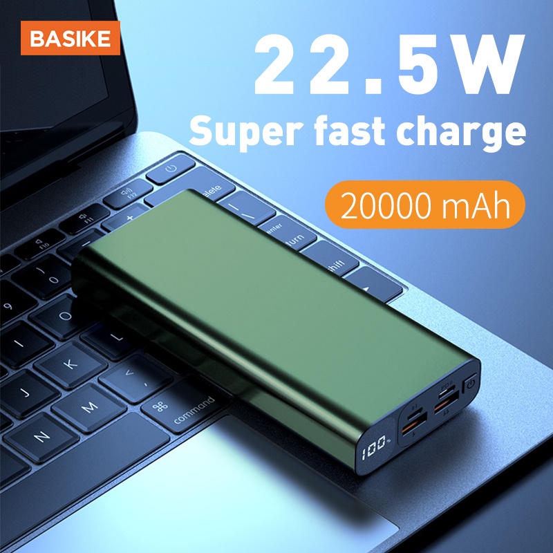 Sạc Dự Phòng 20000mAh BASIKE PT119D PD22.5W sạc nhanh vỏ kim loại