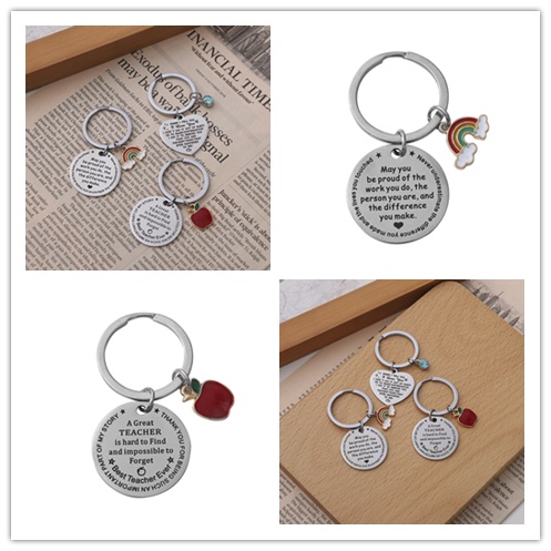 Cod Qipin Móc Chìa Khóa Hình Tròn In Chữ May You Be Proud Màu Cầu Vồng Đơn Giản Cho Cặp Đôi