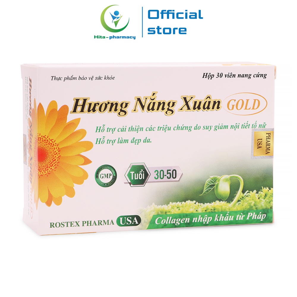 Hương Nắng Xuân Gold HDPHARMA đẹp da, tăng nội tiết tố, giảm nám sạm da - 30 viên [Hương Nắng Xuân Gold Xanh]