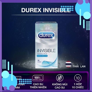 BAO CAO SU MỎNG NHẤT THẾ GIỚI DUREX INVISIBLE mỏng, an toàn, uy tính (10 bao/ 1 hộp bcs)