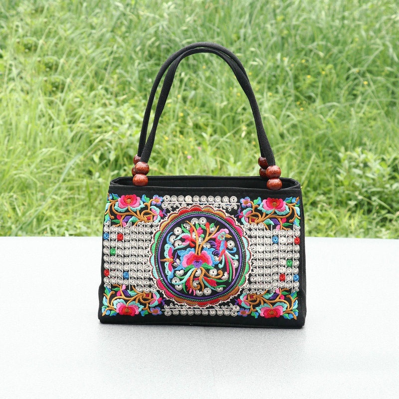 Túi Xách Vải Canvas Hai Mặt Thêu Họa Tiết Dân Tộc Phong Cách Mới