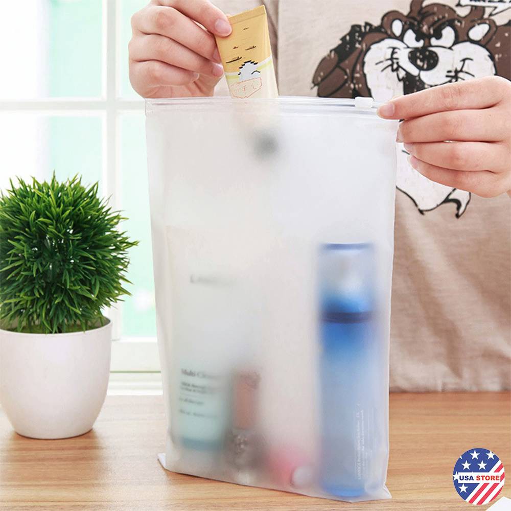 Túi Khóa Zip Cao Cấp Cho Shop Quần Áo - Zipper Lụa Mờ Trắng Có Khóa Kéo - Đựng Đồ Ướt Du Lịch Chống Bụi, Nước
