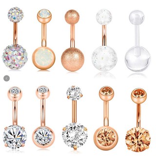 Set 10 khuyên rốn gắn đá cao cấp, khuyên rốn đính đá sáng lấp lánh
