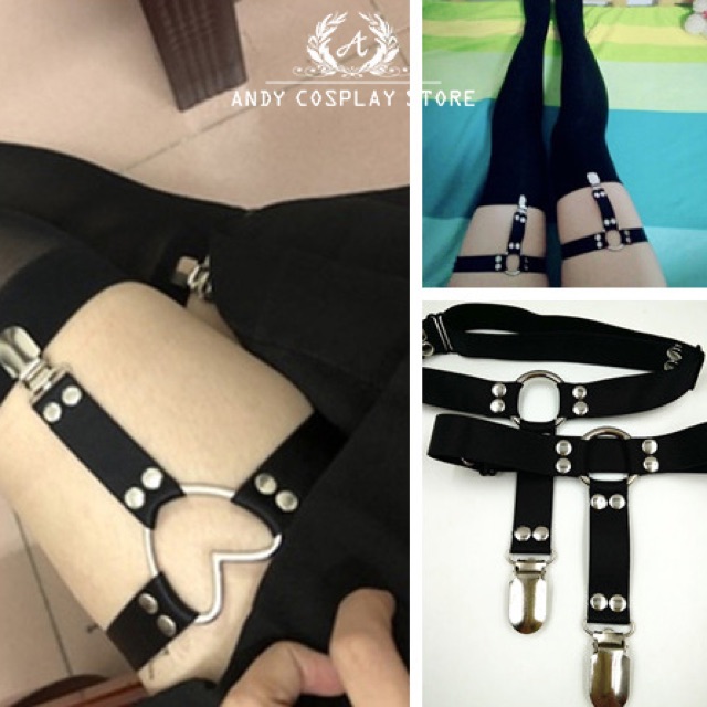 Nịt kẹp tất choker đùi trái tim đơn dây