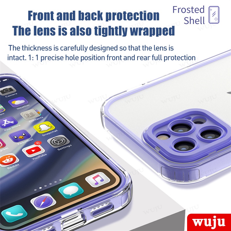 Ốp Điện Thoại TPU Mềm Trong Suốt Chống Sốc 3 Trong 1 Cho iPhone 13 12 11 Pro Max XR X XS Max 7 8 Plus