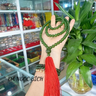 Chuỗi tràng 108 hạt ĐA M.Não màu xanh lá