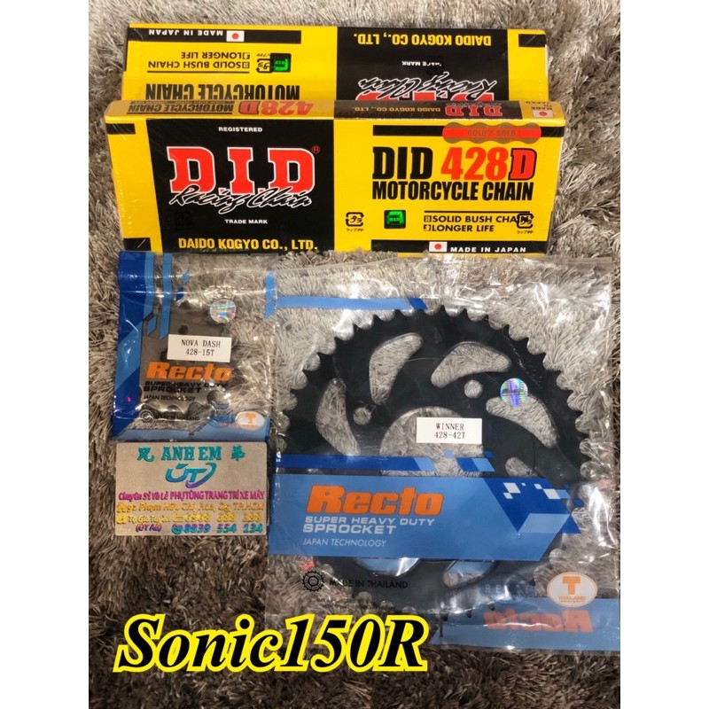 Nhông Dĩa Recto + Sên DID Chính Hãng 9Ly Tem Xanh HONĐA WINNER/WINNER X/SONIC&gt;&gt;&gt;&gt;