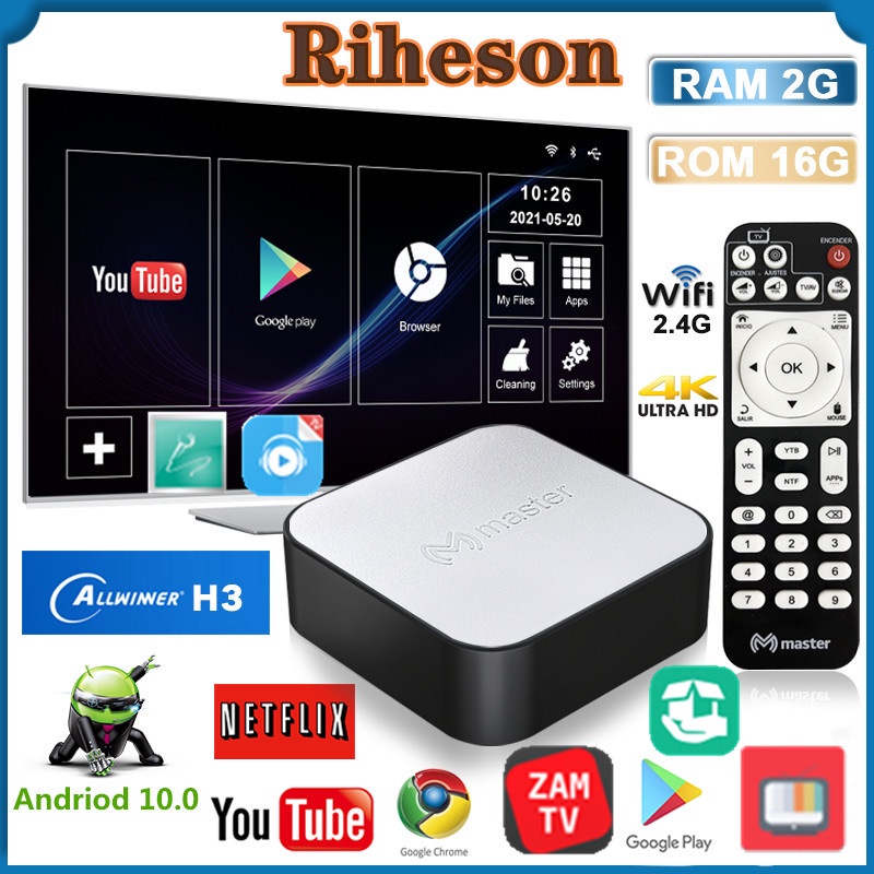 tivi box Allwinner H3 Master 2G+16G android tv box Phỏng theo phiên bản Việt hóa của android10.0 tv box