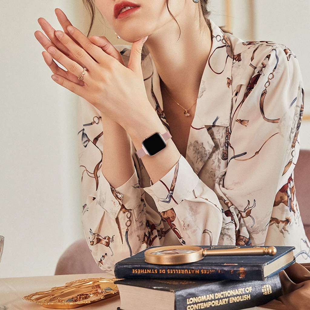 Dây đeo bằng thép không gỉ siêu mỏng cho đồng hồ Apple Watch 6 SE 5 4 3 2 38mm 40mm 42mm 44mm