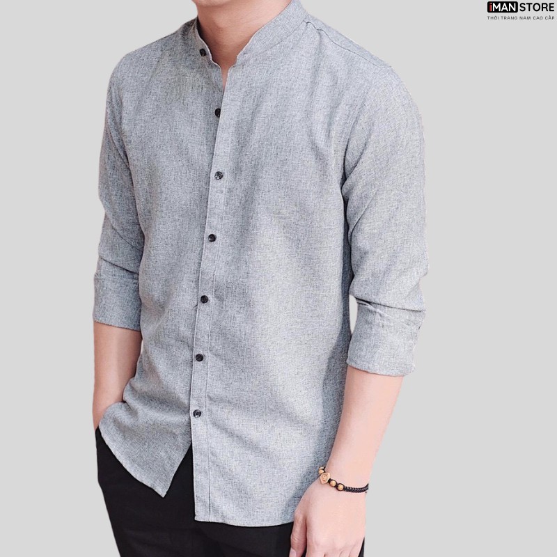 Áo Sơ Mi Nam Cổ Tàu VẢI ĐŨI, Sơ Mi Nam Hàn Quốc Dài Tay Chất Vải Đũi Cao Cấp, Thoáng Mát, Bền ĐẸP | BigBuy360 - bigbuy360.vn