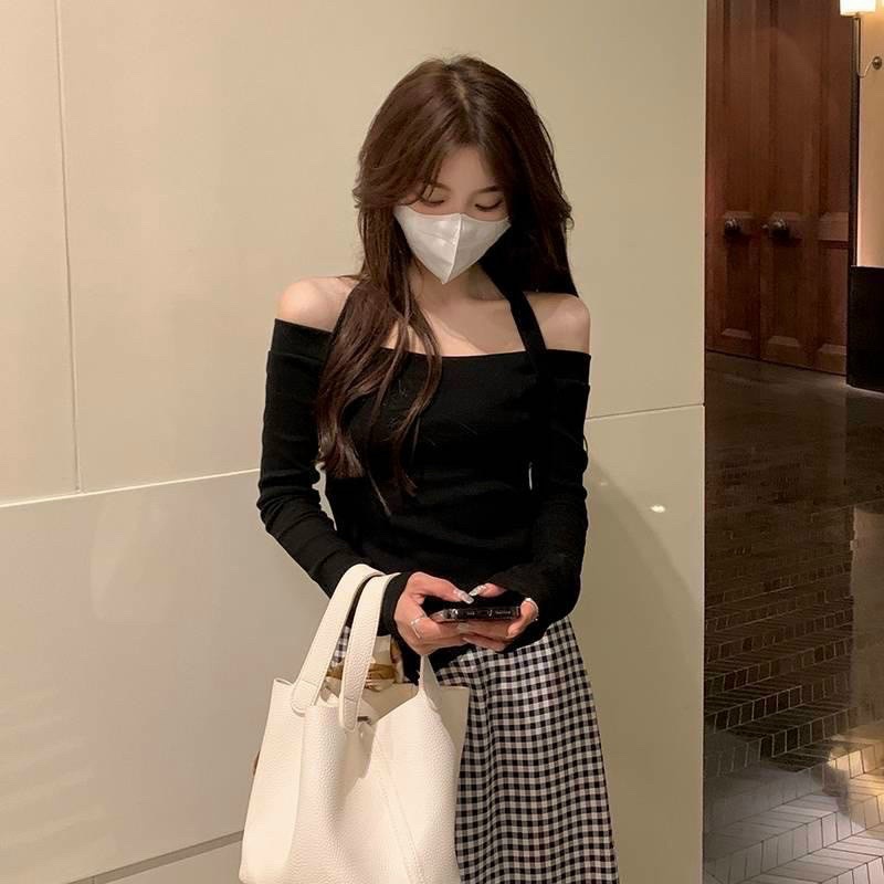 Áo Thun Nữ Dài Tay Hở Vai Kèm Dây Yếm Có Bigsize 40-75kg Áo Kiểu Nữ Trẻ Trung Tôn Dáng Chất Thun Cotton
