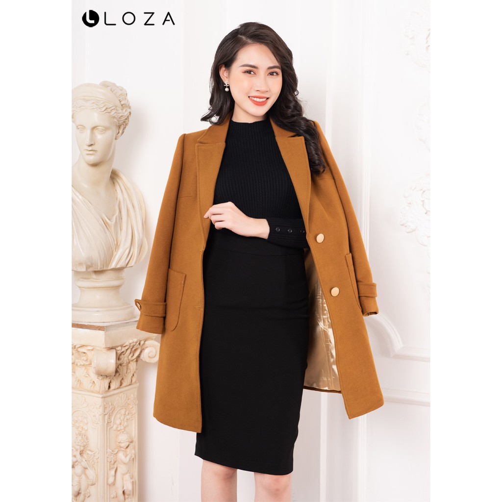 [Mã FASHIONMALLT4 giảm 15% đơn 150k] Áo khoác dạ dáng suông-LOZA LK6030