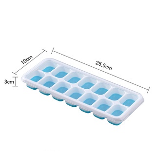 Khay làm đá silicon chống dính 14 ô có nắp đậy ngăn mùi từ tủ lạnh