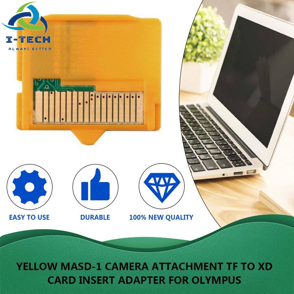 ⚡Khuyến mại⚡Yellow 25 x 22 x 2mm 1pcs Micro SD Attachment MASD-1 Camera TF to XD Card Insert Adapter for OLYMPUS