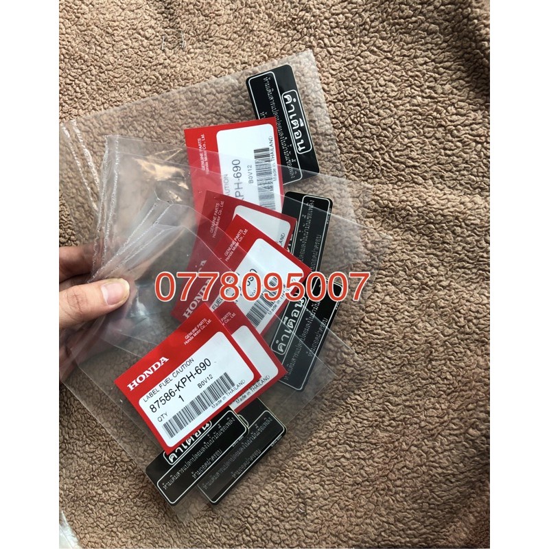 Tem cảnh báo bình xăng- hàng chính hãng honda thái lan