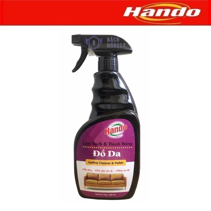 Chai xịt vệ sinh làm sạch và đánh bóng đồ da Hando 600ml
