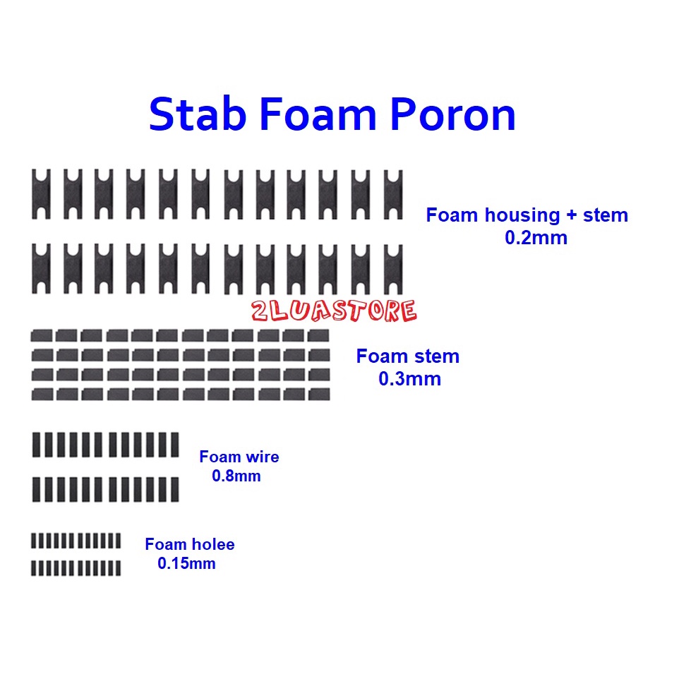 Bộ Stab Foam Poron dùng cho Stab | Stabilizer bàn phím cơ | Foam wire stab bàn phím cơ | Foam Stab Plate Mount