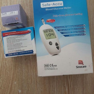 Máy Đo Đường Huyết SINO CARE CHÍNH HÃNG ĐỨC Tặng Ngay HỘP 50 Que Thử  + 50kim + hộp bông cồn khô