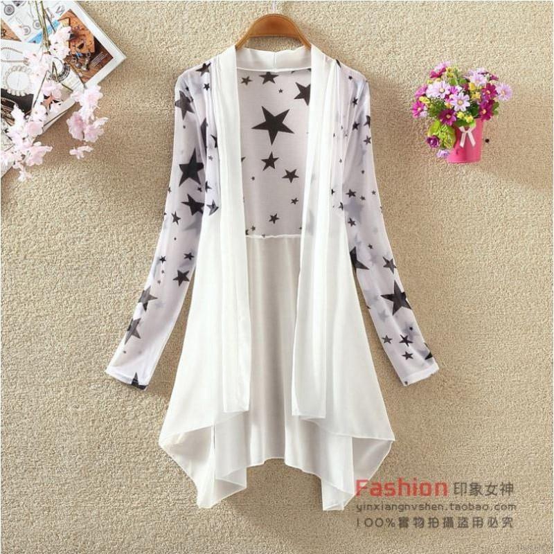 Áo khoác Cardigan họa tiết hoa thời trang phong cách cho nữ