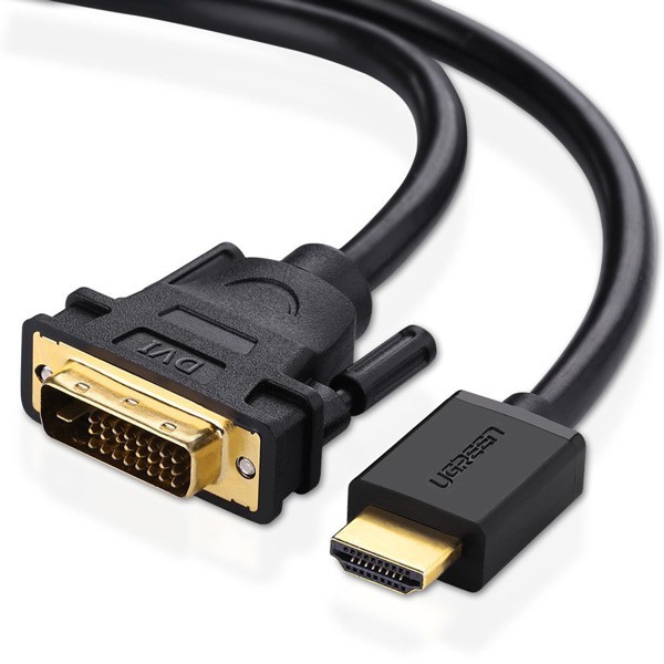 Cáp chuyển đổi HDMI sang DVI 24+1 Ugreen 10135 dài 2M (có thể chuyển ngược lại DVI sang HDMI)
