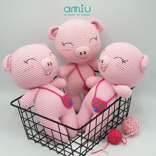 Gấu bông móc len Amigurumi cao cấp - Heo Piggie - SP000127
