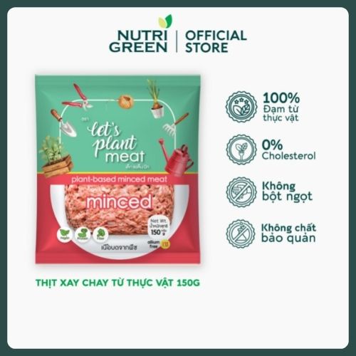 Thịt băm chay từ thịt thực vật bổ sung protein thực vật cho người ăn chay sản phẩm nhập khẩu cao cấp NutrigreenFood 150g