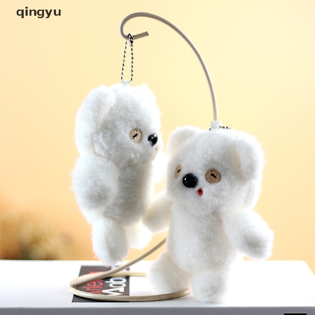 Móc Khóa Hình Gấu / Thỏ Bằng Lông Nhung Dễ Thương Xinh Xắn