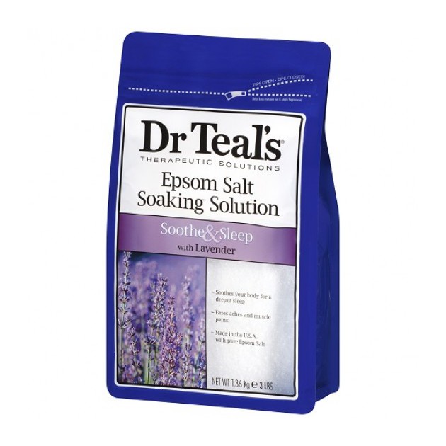 Muối tẩy tế bào chết hiệu Epsom Dr Teals Pure Epsom Salt Soaking Solution 1.36kg