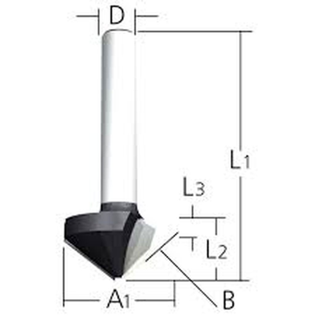 Mũi vát góc 60º 20x49mm chuôi 6.0mm Makita D-09391
