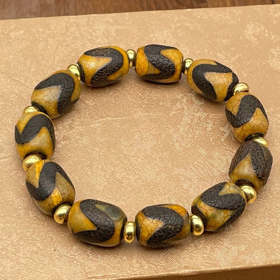 Vòng Tay Chuỗi Hạt Đá Mã Não Phong Cách Retro Tây Tạng 07.30