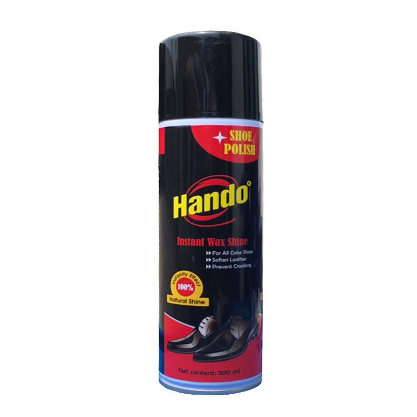 Xi bóng bảo dưỡng giày da Hando 300ml - Đánh bóng cấp tốc, bảo vệ màu da, chống thấm nước