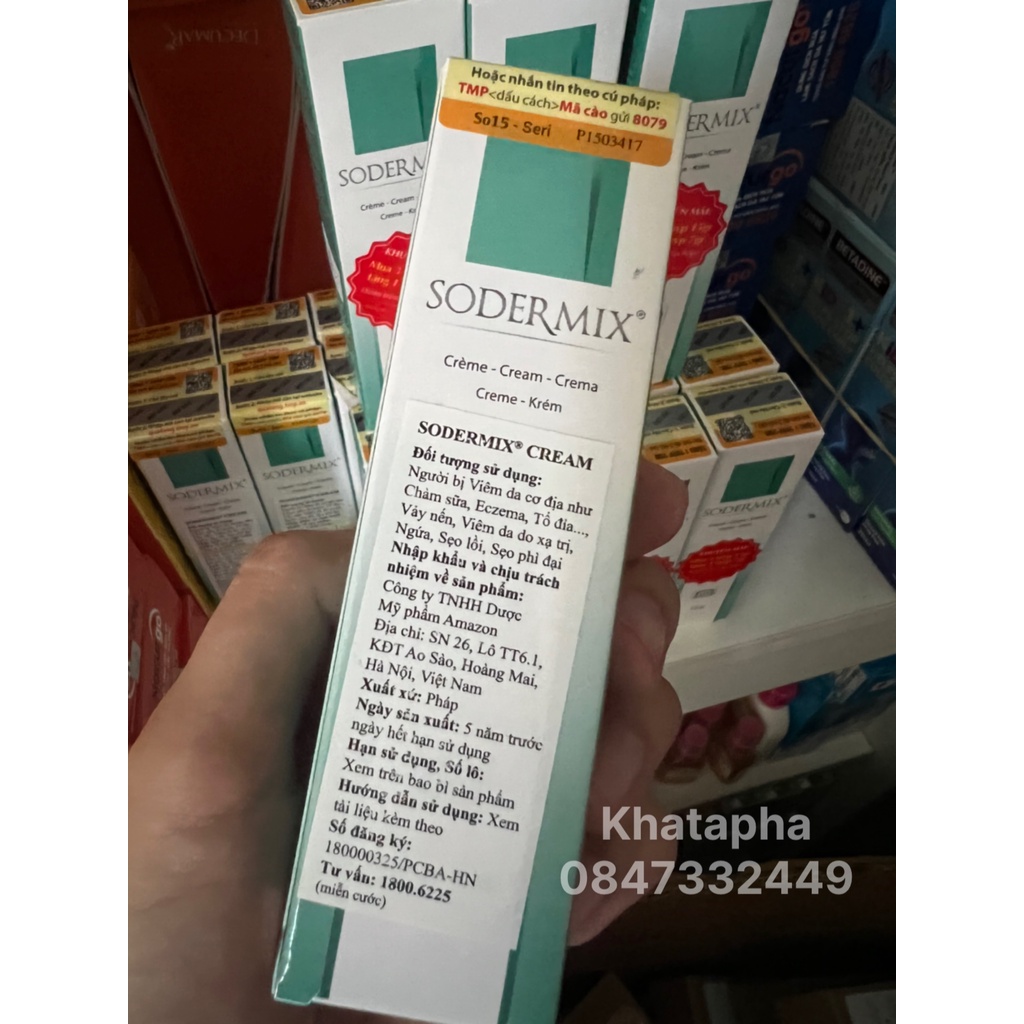 Sodermix Cream 15g Dùng cho sẹo lồi, sẹo phì đại, chàm Sodemix _Khánh Tâm ! !