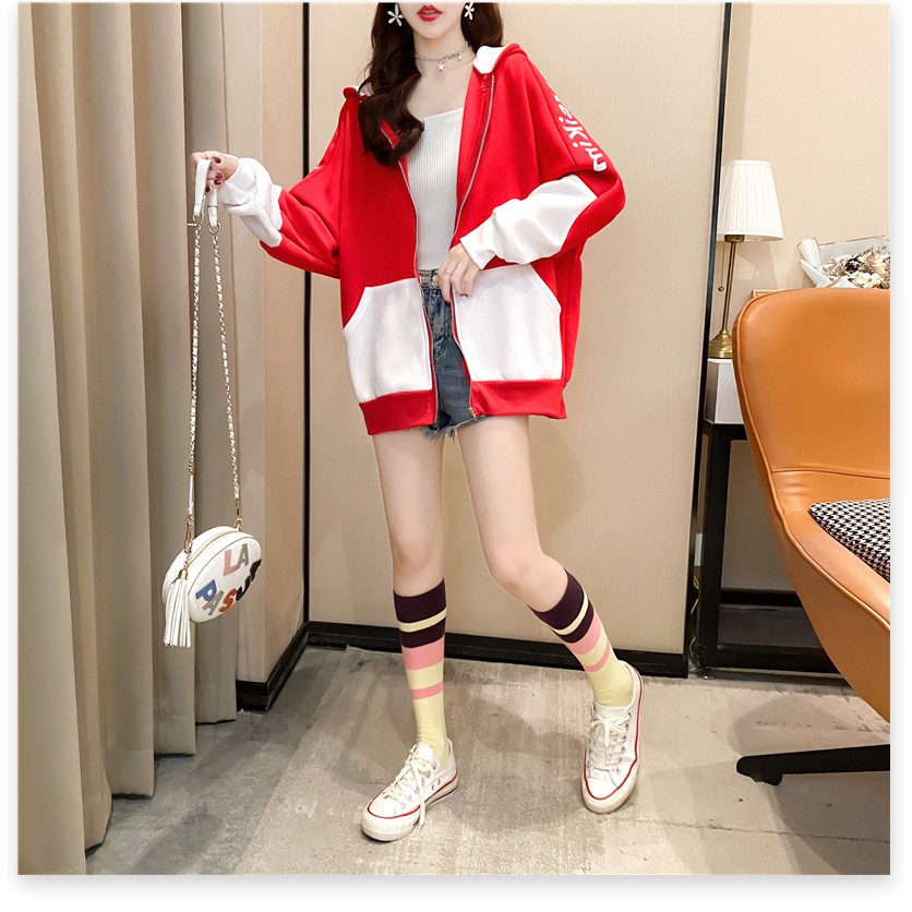 [Freeship] Áo khoác nữ form rộng, áo hoodie nữ form rộng có dây kéo Meysikim - Shop LV | BigBuy360 - bigbuy360.vn