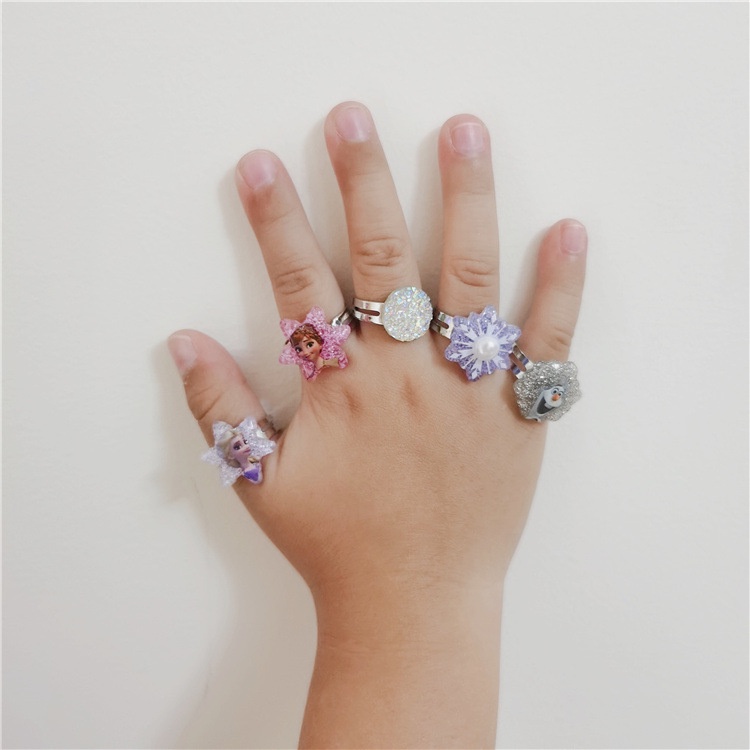 🎀 Bộ vòng cổ/ vòng tay/ nhẫn/ dây buộc tóc co giãn hình công chúa Elsa cho bé gái