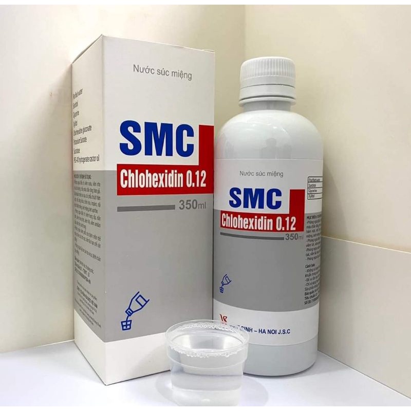 Súc họng SMC Chlohexidine 350ml ngăn ngừa viêm nướu, viêm lợi, hôi miệng, viêm họng cấp