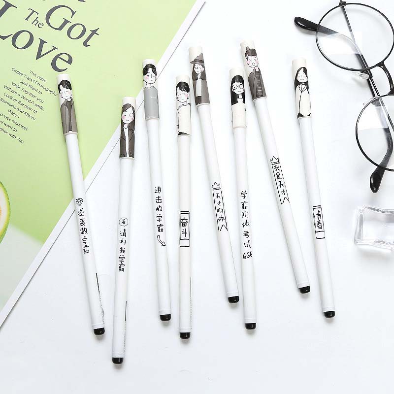 Bút Mực Đen Ngòi 0.5mm In Chữ Vui Nhộn Tiện Dụng