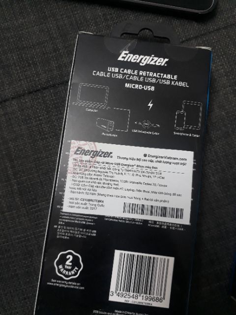 Cáp rút Energizer HT USB Micro 80cm