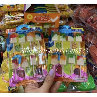 Kẹo que kem hương trái cây 1vỉ 8 que kẹo