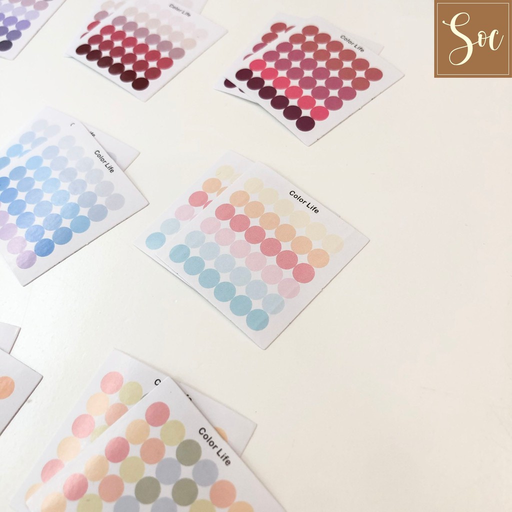 Hộp sticker Hisome Dot Tròn 40 miếng/set