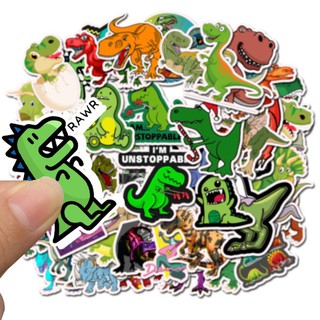 Hot Sale 50PCS Pretty Cute Cartoon Dinosaur Waterproof Sticker Skateboarding Snowboard Retro Vinyl Sticker Graffiti Note