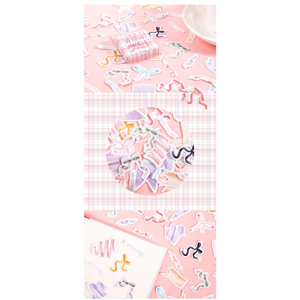 Bộ sticker/ Hình dán Họa Tiết Nơ Xinh Xắn (45 Hình)