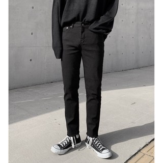 JEAN ÔM SKINNY basic - QUẦN denim dài đen CHUỘT TRẮNG