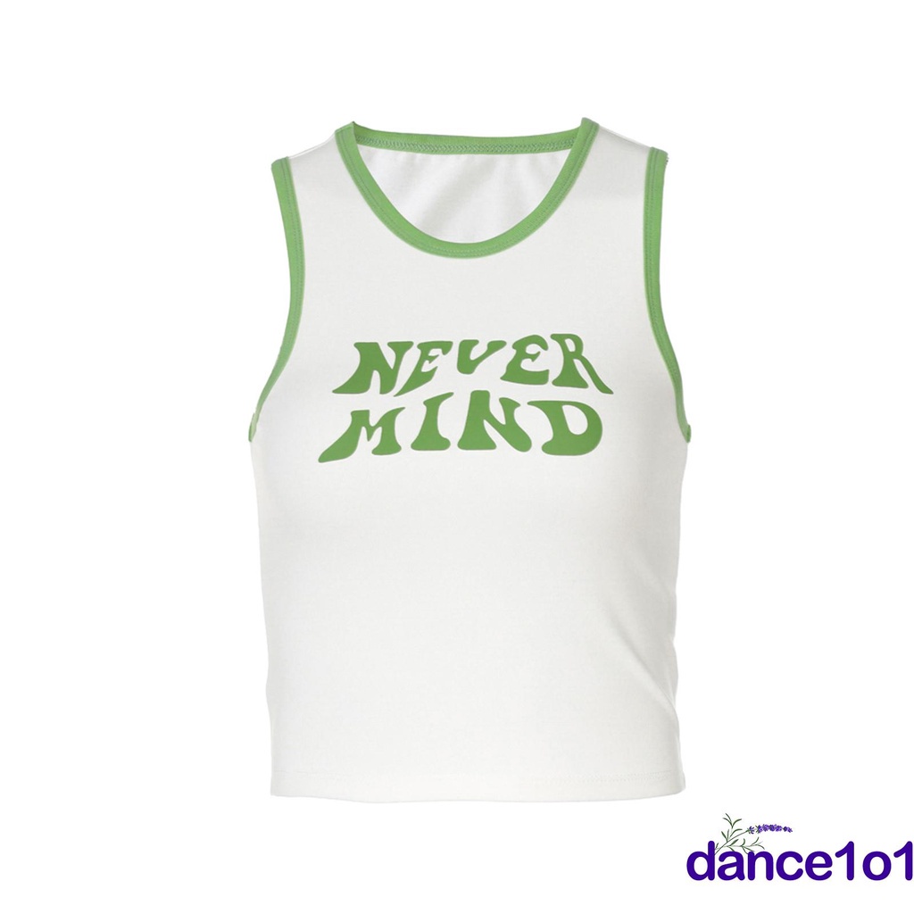 Áo tank top cổ tròn in chữ thời trang cá tính cho nữ