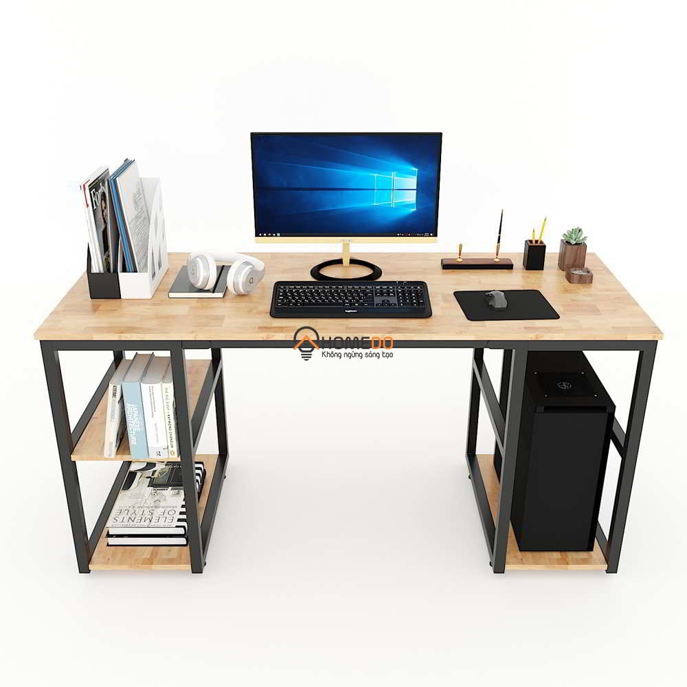 Bàn vi tính khung sắt gỗ mdf kt 1m4 x 60 x 75cm