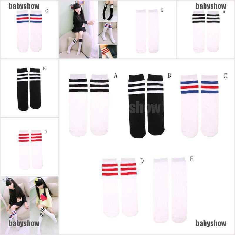 Vớ Cotton Cao Đến Gối Kẻ Sọc Cho Bé Gái